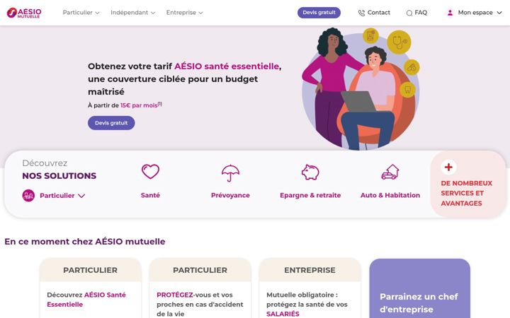 Screenshot of aesio.fr