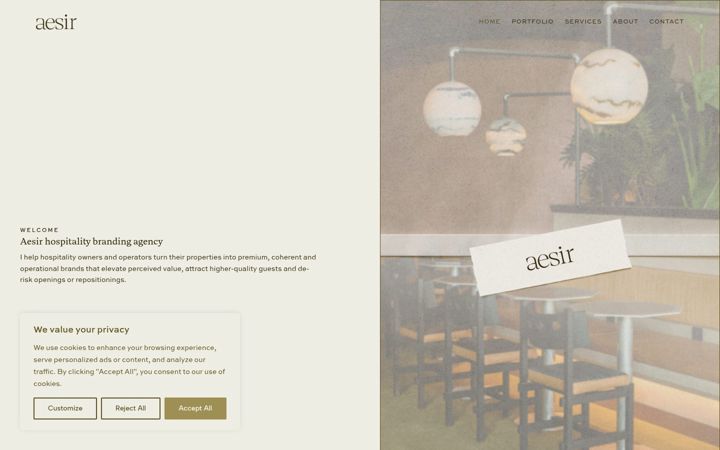Screenshot of aesir-agency.com