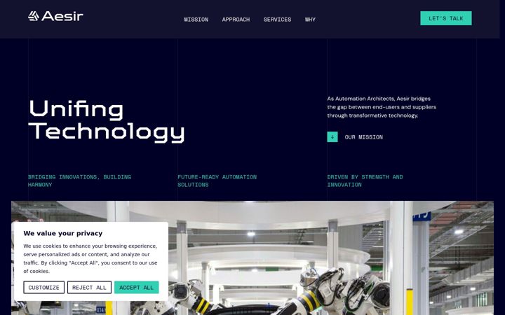 Screenshot of aesir-technology.be
