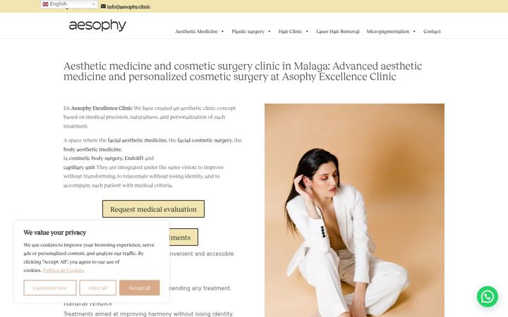Screenshot of aesophy.clinic