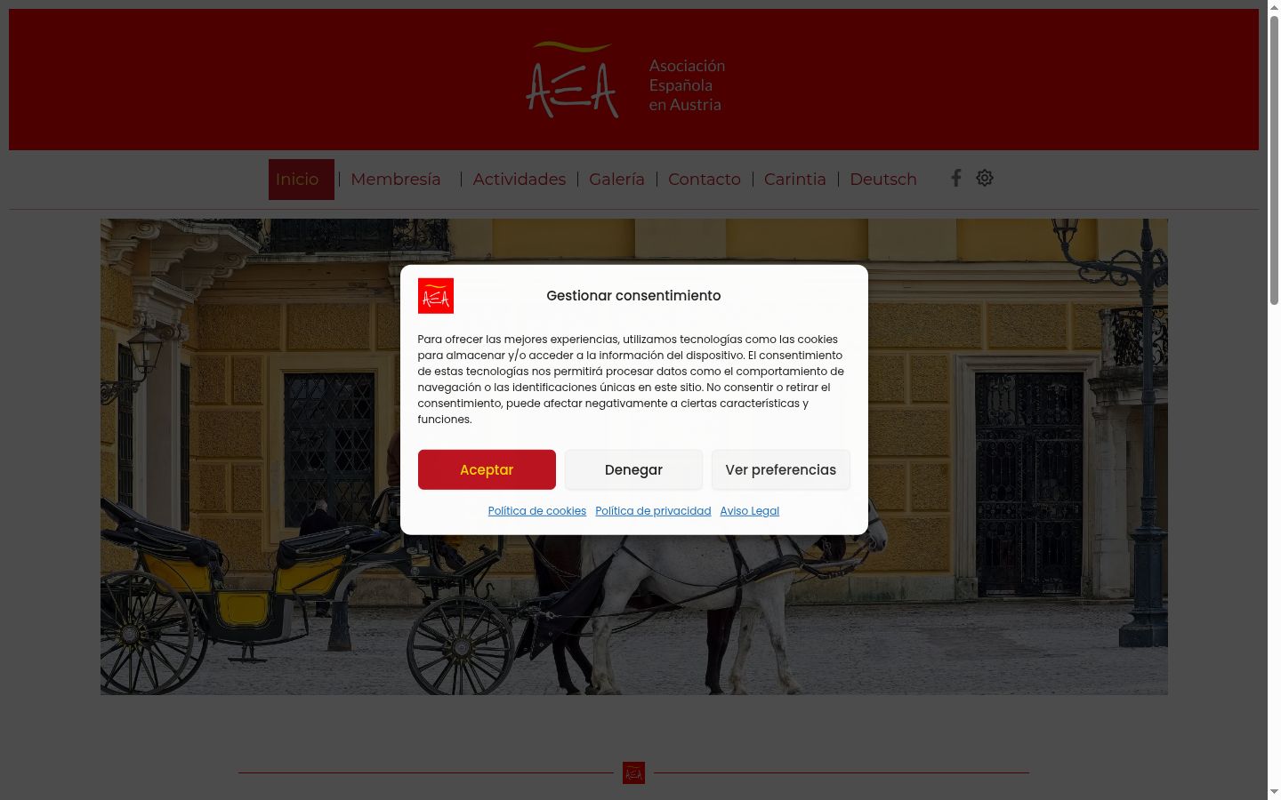 Screenshot of the consent banner shown before any interaction