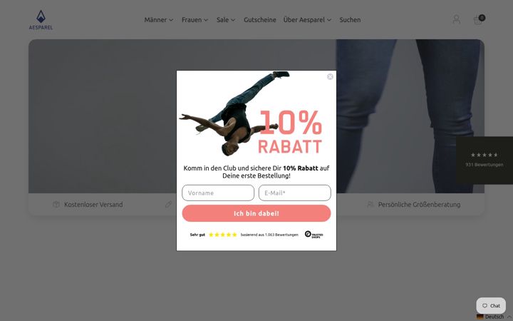 Screenshot of aesparel.com