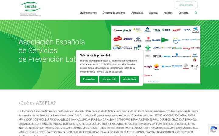 Screenshot stránky aespla.com