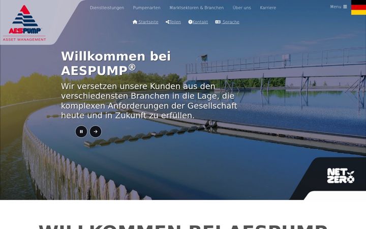 Screenshot of aespump.de