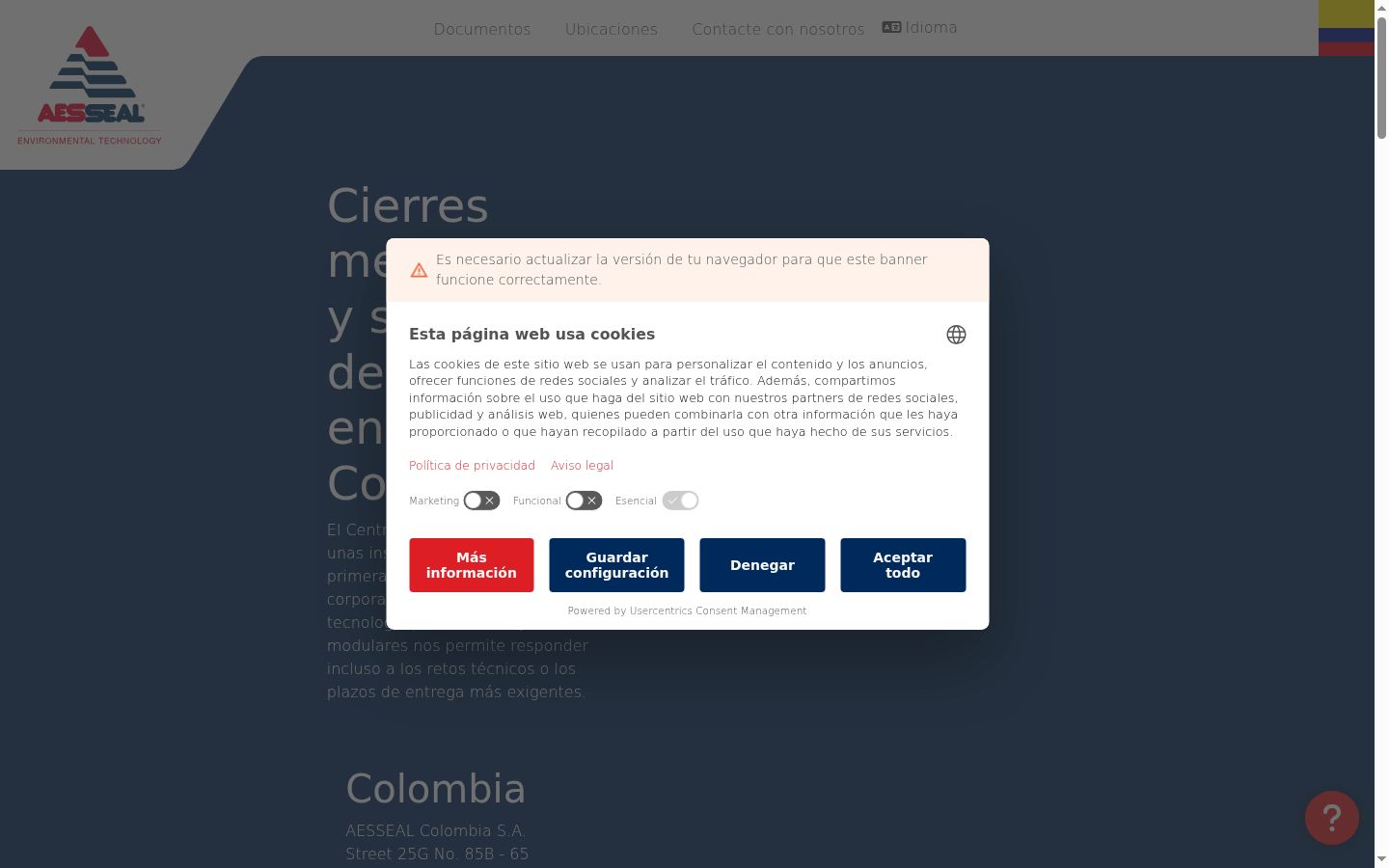 Screenshot of the consent banner shown before any interaction