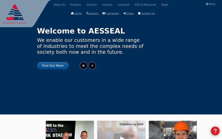 Screenshot of aesseal.com