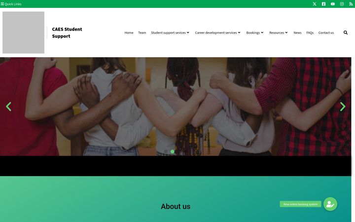 Skärmbild av aessupport.ukzn.ac.za