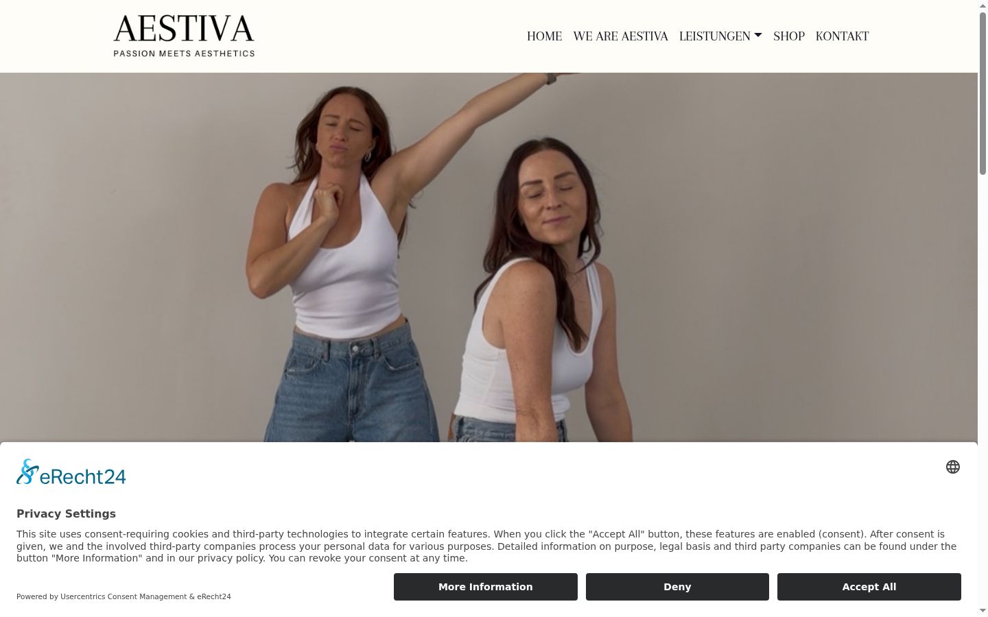 Screenshot of the consent banner shown before any interaction
