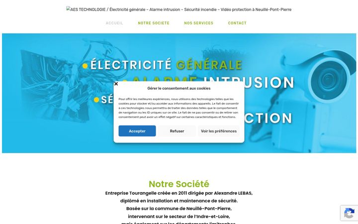 Kuvakaappaus sivustosta aestechnologie.fr