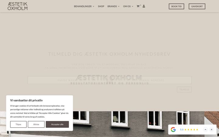 Screenshot of aestetikoxholm.dk