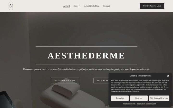 Screenshot of aesthederme.fr