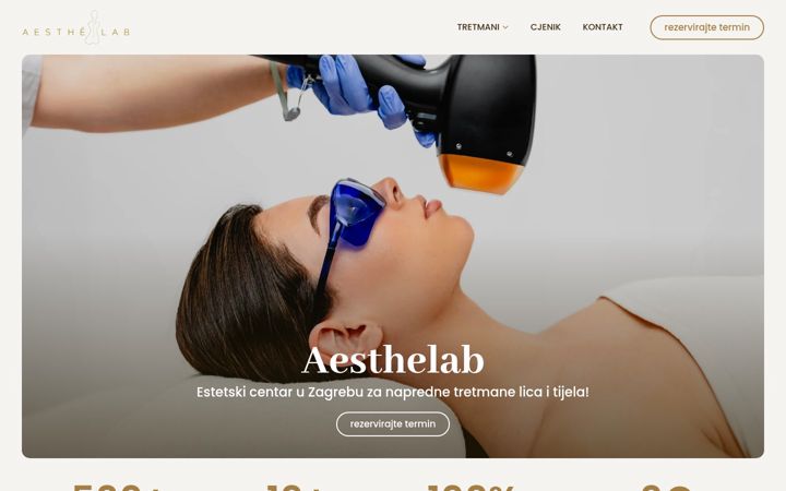 Skjámynd af aesthelab.hr