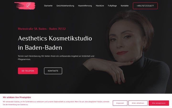 Screenshot of aesthet-cosmetic.com
