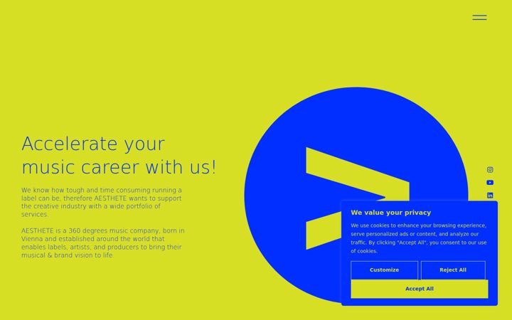 Screenshot of aesthetemusic.com