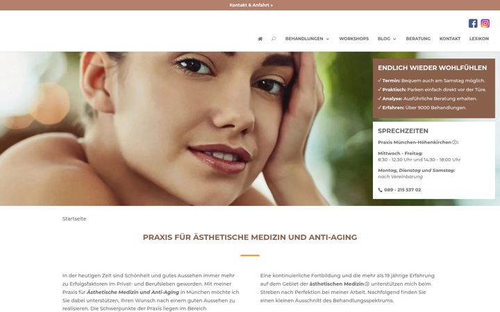 Captură de ecran a aesthetic-antiaging.de