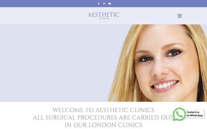 Ekraanipilt saidist aesthetic-clinics.co.uk