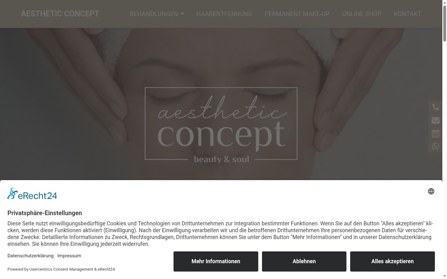 Screenshot of the consent banner shown before any interaction
