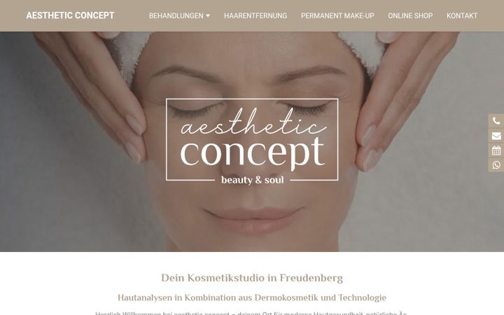 Screenshot of aesthetic-concept-freudenberg.de