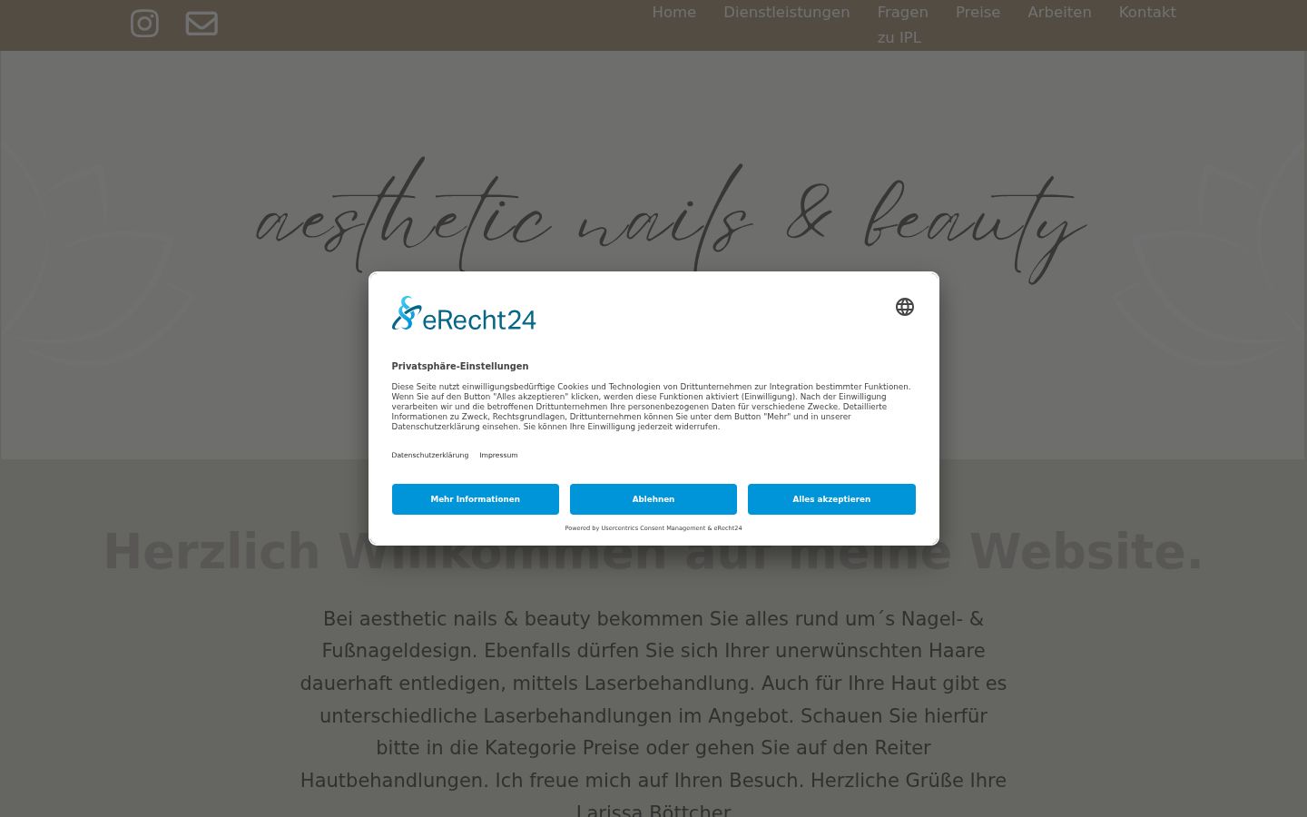 Screenshot of the consent banner shown before any interaction