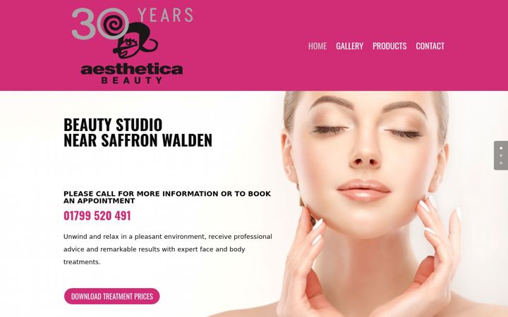 Screenshot of aestheticabeauty.com