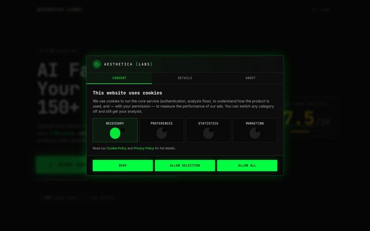 Screenshot of aestheticalabs.com