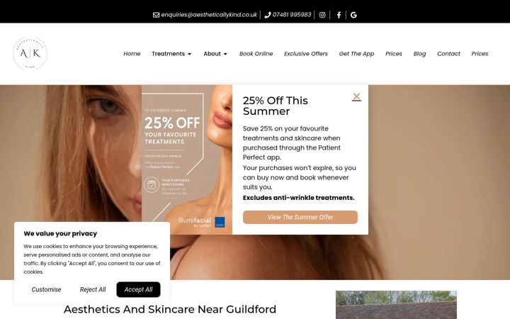 Screenshot ta' aestheticallykind.co.uk
