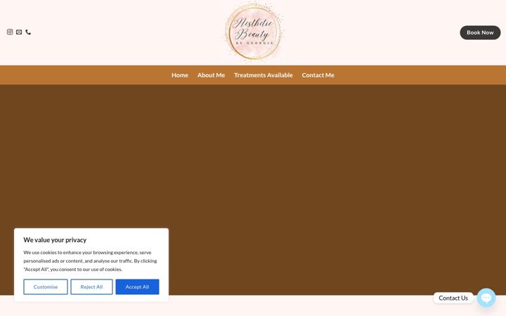 Screenshot ta' aestheticbeautybygeorgie.co.uk