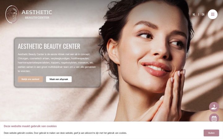 Screenshot of aestheticbeautycenter.nl