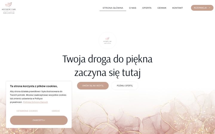 Screenshot ta' aestheticcarebydgoszcz.pl