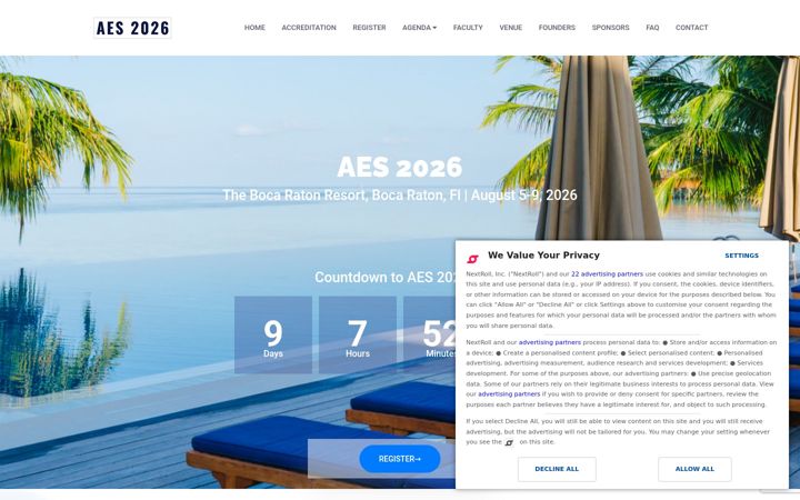 Screenshot of aestheticextendersymposium.com