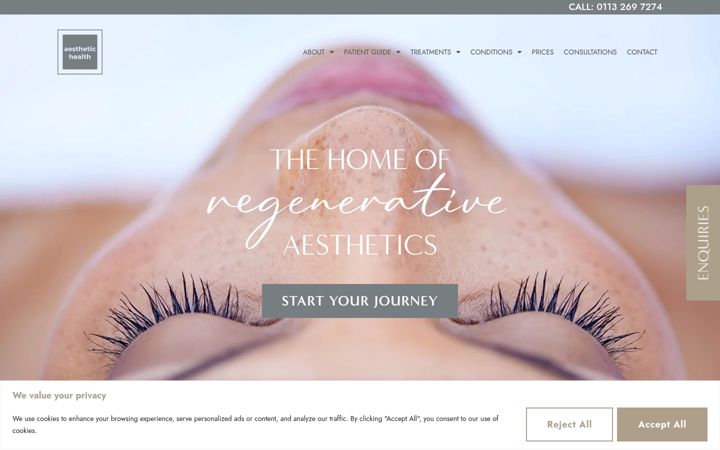 Screenshot of aesthetichealth.co.uk