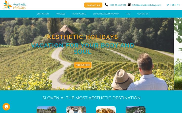 Capture d'écran de aestheticholidays.com
