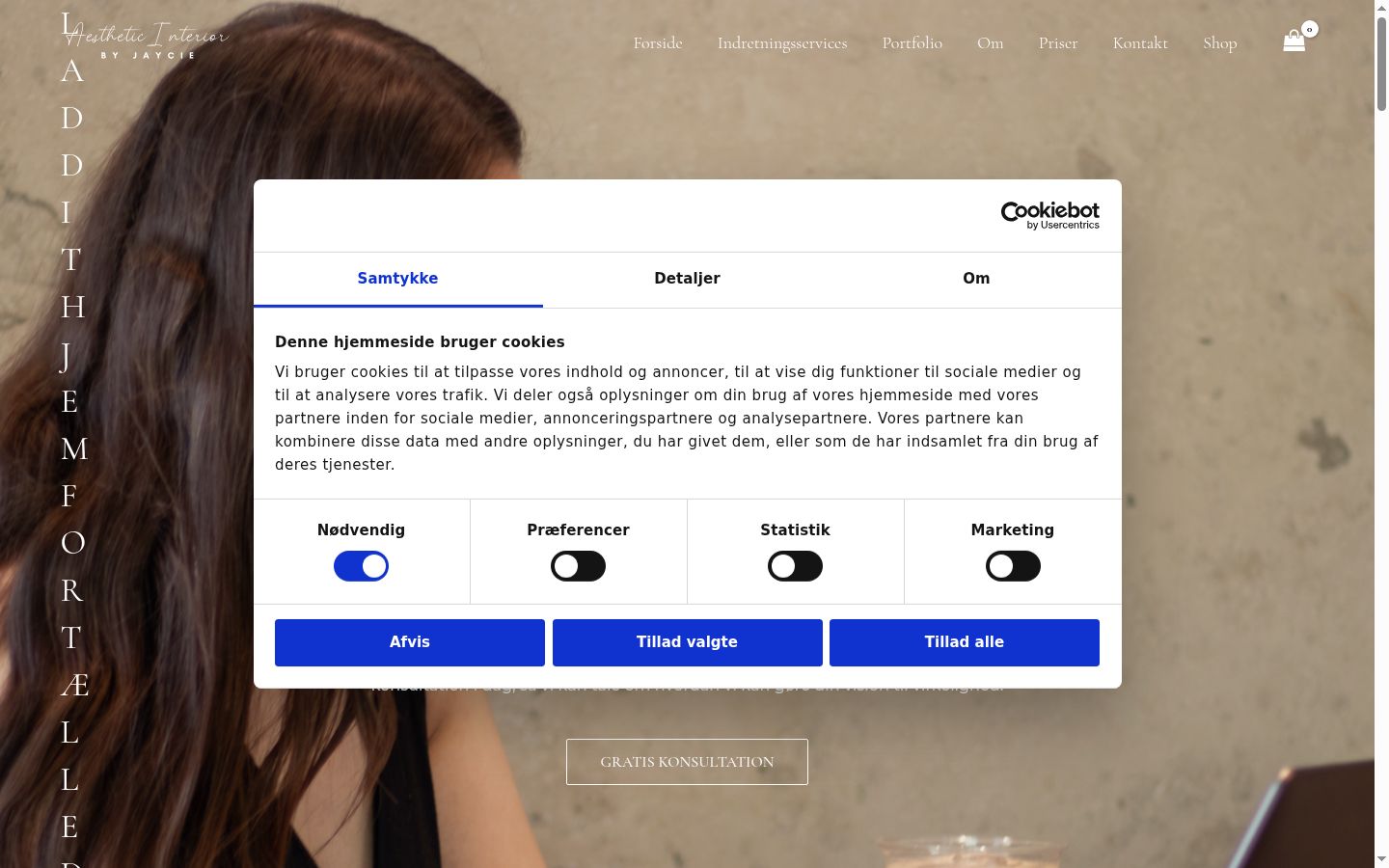 Skärmbild av samtyckesbannern som visades före någon interaktion