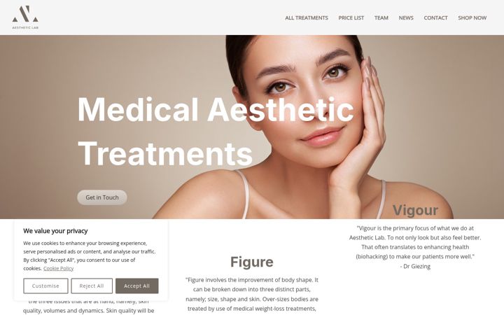 Skärmbild av aestheticlab.co.za