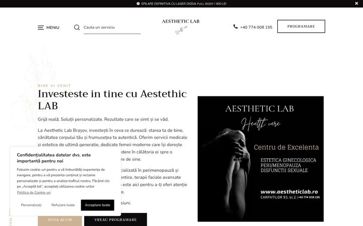 Képernyőkép: aestheticlab.ro