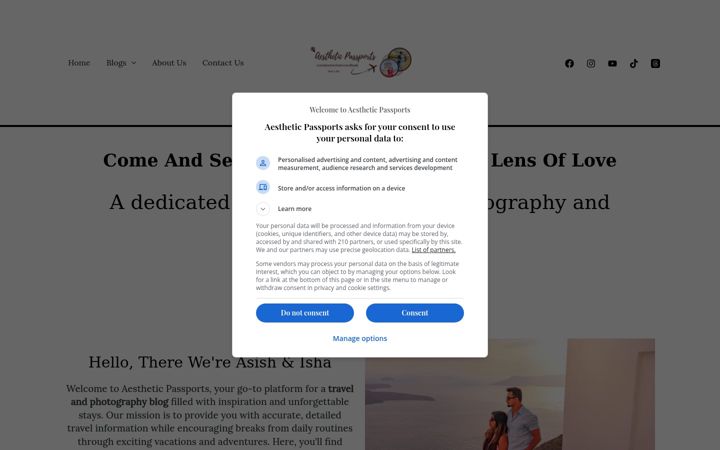 Screenshot of aestheticpassports.com
