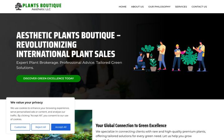 Screenshot of aestheticplantsboutique.com