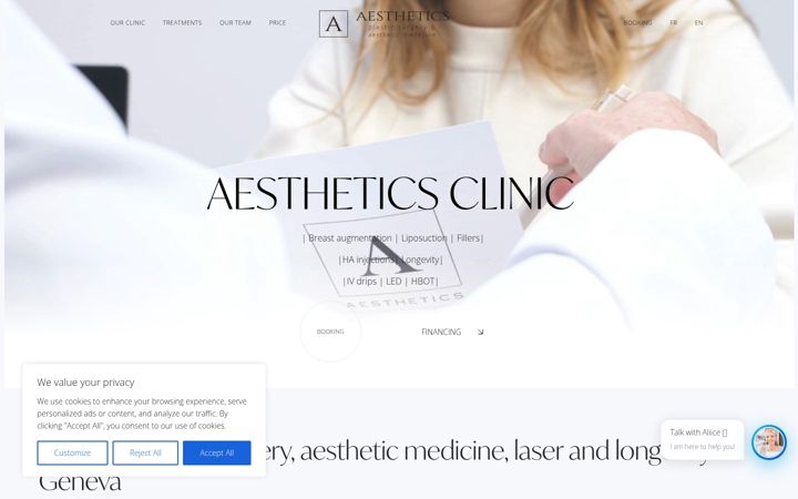 Capture d'écran de aesthetics-ge.ch