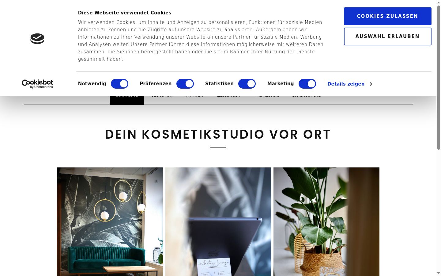 Skärmbild av samtyckesbannern som visades före någon interaktion