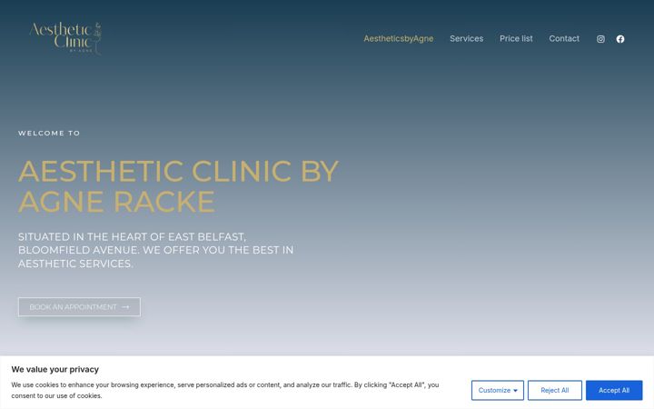 Screenshot of aestheticsbyagne.co.uk