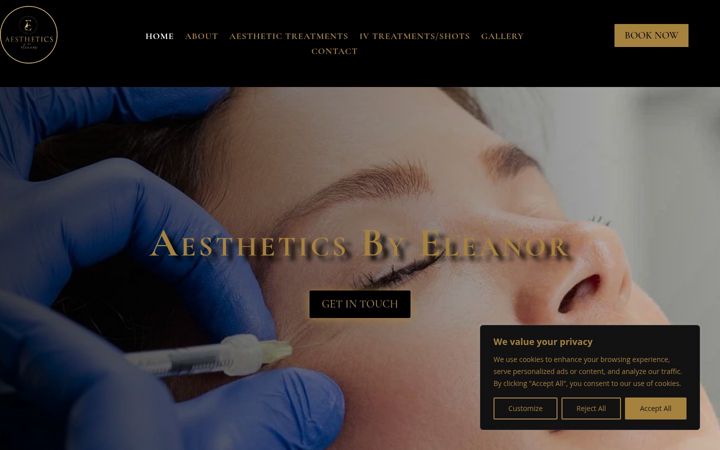 Screenshot of aestheticsbyeleanor.com