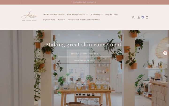 Screenshot of aestheticsbykell.com