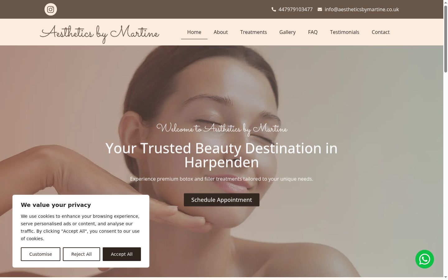 Screenshot of the consent banner shown before any interaction