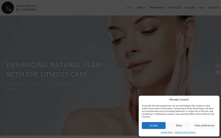Screenshot of aestheticsbyvanessa.co.uk