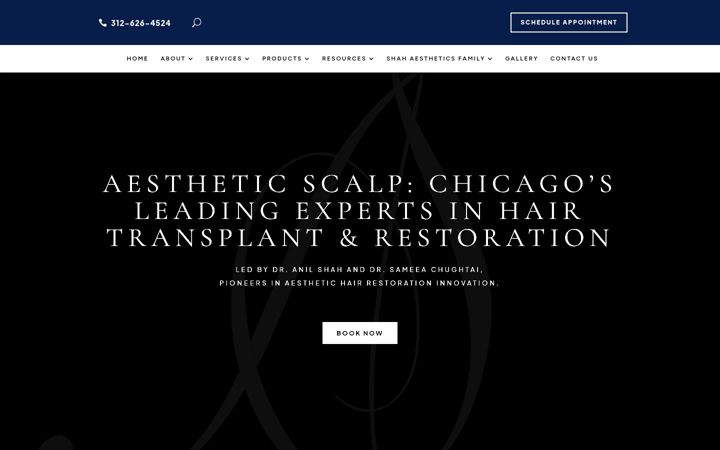 Screenshot ta' aestheticscalp.com