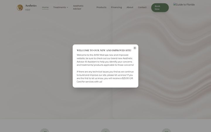 Screenshot ta' aestheticshealthandwellness.com
