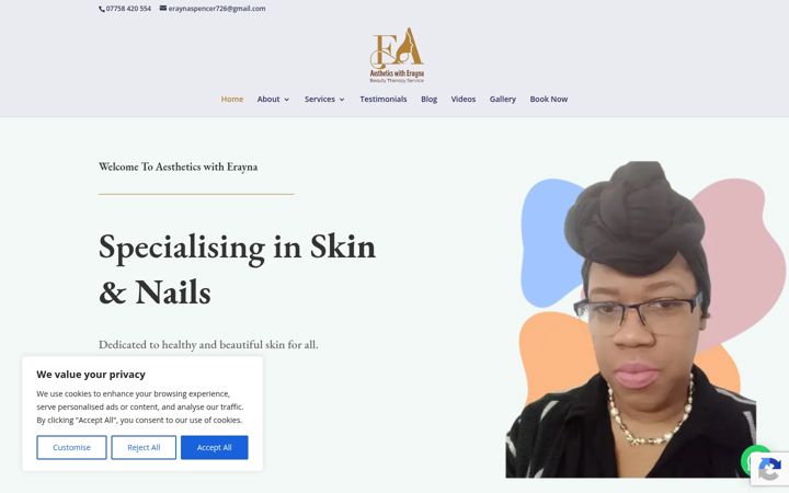 Screenshot von aestheticswitherayna.co.uk