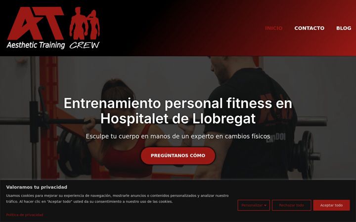 Screenshot of aesthetictrainingcrew.com