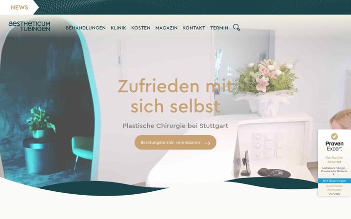 Screenshot von aestheticum-tuebingen.de