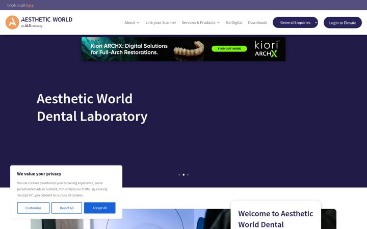 Screenshot of aestheticworld.co.uk